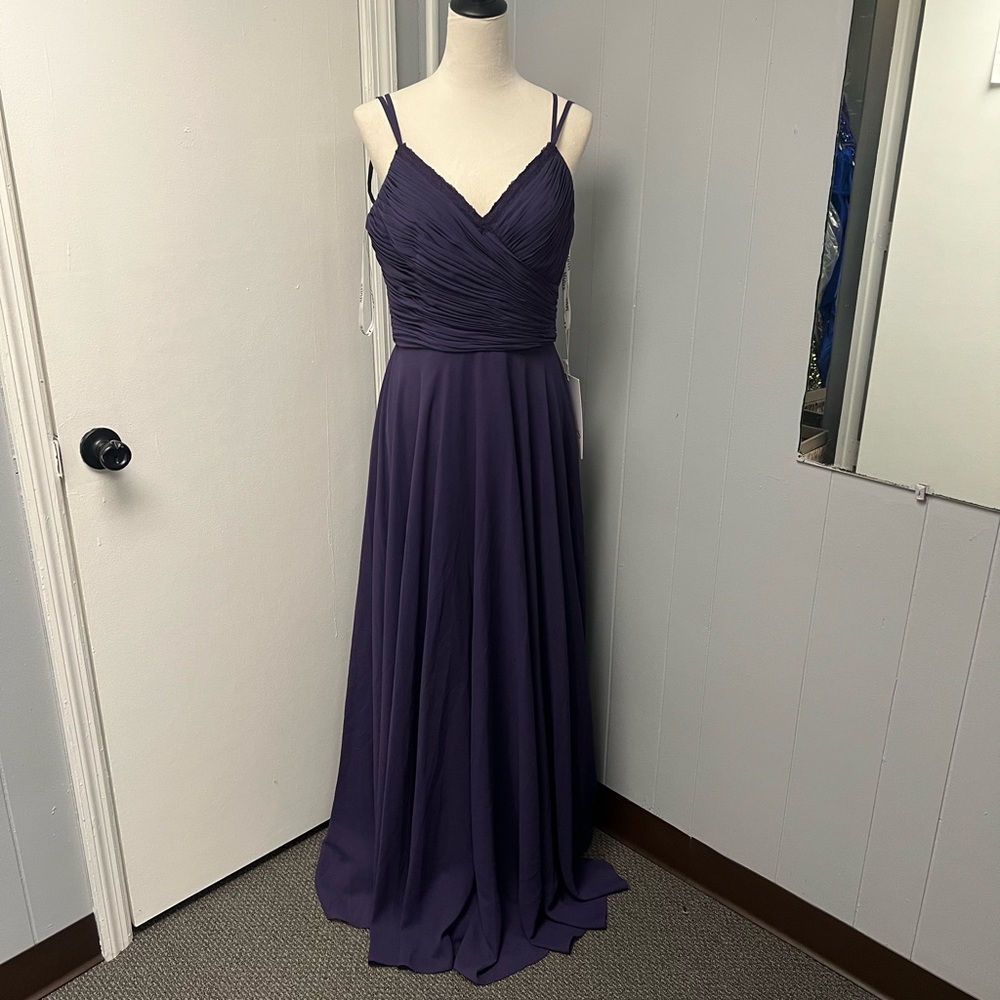 Elegant Indigo Bridesmaid Gown